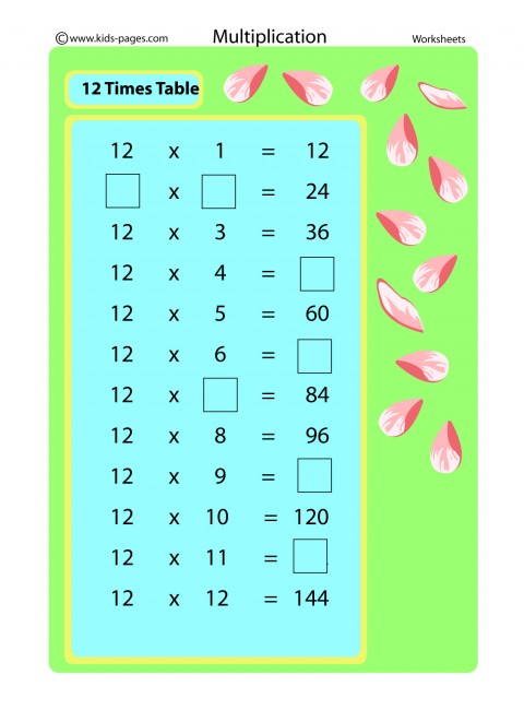 12-times-table-worksheet